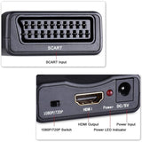 Scart to HDMI Adapter 1080P Converter Compatible with NTSC PAL Sky HD Blu Ray PS3 TV VCR VHS
