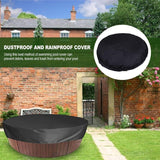 Round Spa Cover Waterproof 190T Brown, 215 x 70 cm