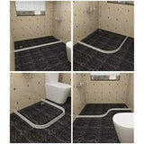 Foldable Shower Barrier Water Retention Dam White, 1 m - Front View