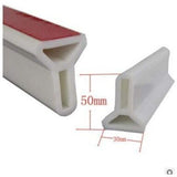 Foldable Shower Barrier Water Retention Dam White, 1 m - Top-Down View