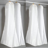 1 Pc Wedding Dress Dust Cover Breathable Non Woven Fabric White, 180 cm - Front View