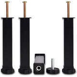 4 Pcs Screw In Metal Bed Legs Adjustable Black, 20 cm