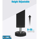 4 Pcs Screw In Metal Bed Legs Adjustable Black, 20 cm - Side View