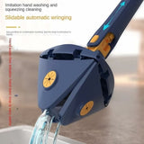 Dust Mop 360 Degree Rotating Floor Mop with 5 Cloths Blue - Front View