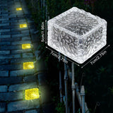 4 Pcs Solar Ground Lights Waterproof Warm White for Patio Lawn Deck Stairs - Front View
