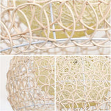 Rattan Chandelier Pendant Light Hand Woven Bamboo Lampshade, 25 cm - Top-Down View