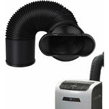 Mobile Air Conditioner Exhaust Hose Kit Black Flat Mouth, Diameter 15 cm Length 22-150 cm - Side View