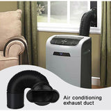 Mobile Air Conditioner Exhaust Hose Kit Black Flat Mouth, Diameter 15 cm Length 22-150 cm - Top-Down View