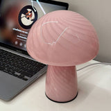 Modern Mushroom Glass Table Lamp Pink