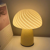 Modern Mushroom Glass Table Lamp Pink - Front View