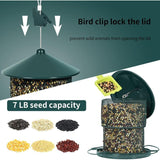 Hanging Metal Bird Feeder Mesh Tube Green - Side View
