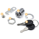 4 Pcs Cylinder Furniture Locks for Cupboards Cabinets and Wardrobes, 25 mm - Top-Down View