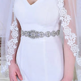 Bridal Belt | Belt | Women's Belt | Wedding Accessories | White Ribbon Organza | Glitter Belt | Gold