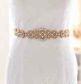 Bridal Belt | Belt | Women's Belt | Wedding Accessories | White Ribbon Organza | Glitter Belt | Gold