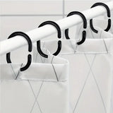 Shower Curtain Rings | Set of 12 | Shower Curtain Rings | Black