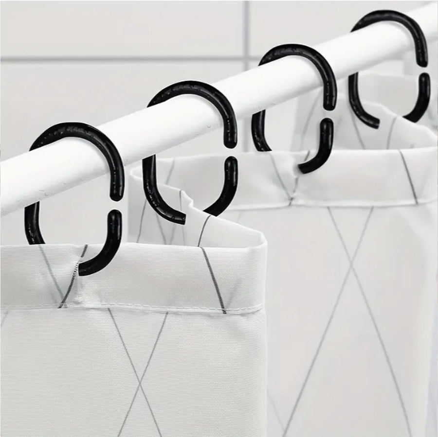 Shower Curtain Rings | Set of 12 | Shower Curtain Rings | Black