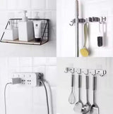 10x Adhesive Nail | Self-Adhesive Hooks | No Drilling Required Hanging System | Threaded
