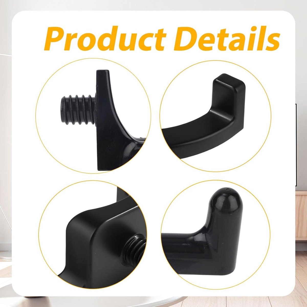Sanding Hooks - Tool Hangers - Plastic - Sanding Boards - Organization Accessories - Rakes - Shovels - Hammers - Black - 3 pieces - Compatible with - Plastic U-shaped - V-shaped - Storage Accessories