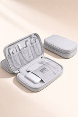 Cable Organizer Bag Grey – Travel & Storage Accessories – Compact & Portable – Water-Repellent – For Cables & Electronics - Front View