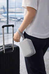 Cable Organizer Bag Grey – Travel & Storage Accessories – Compact & Portable – Water-Repellent – For Cables & Electronics - 45-Degree Angle