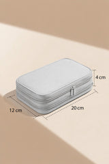 Cable Organizer Bag Grey – Travel & Storage Accessories – Compact & Portable – Water-Repellent – For Cables & Electronics - Rear View