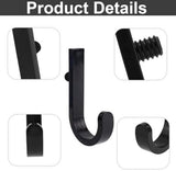 Set of 16 Storage Hooks for Suncast, 5 Black J-Shaped Tool Hooks Organizer with Long Wrench Short Screw Compatible with Suncast/Craftsman Storage Accessories - Close-Up Angle