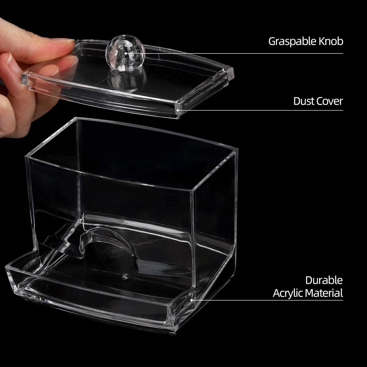 cotton swab holder dispenser large transparent bathroom storage accessories decoration organizer cotton swab cotton ball holder apothecary jar cotton swab cotton ball thread container