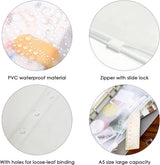 12 money envelopes with 6 holes for A6 size - Budget sleeve for receipts - Storage accessories with binding spine - Savings accessories - Side View