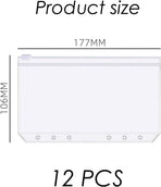 12 money envelopes with 6 holes for A6 size - Budget sleeve for receipts - Storage accessories with binding spine - Savings accessories