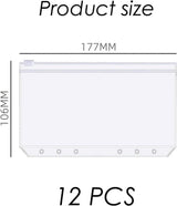 12 money envelopes with 6 holes for A6 size - Budget sleeve for receipts - Storage accessories with binding spine - Savings accessories - Top-Down View