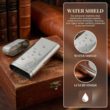 Stainless Steel Travel Case Portable Holder for Light Humidor Storage Accessories with Handle - Rear View