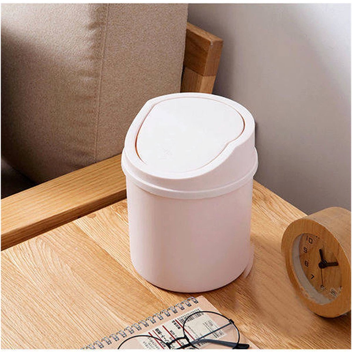 1-pack, pink, mini trash can, desk trash can, home office storage accessories
