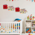 Magnetic Shelf for Tonies, Wooden Display Shelf for Toy Figures with Charging Station - Nursery Organizer with Floating Design and Storage Accessories.