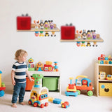 Magnetic Shelf for Tonies, Wooden Display Shelf for Toy Figures with Charging Station - Nursery Organizer with Floating Design and Storage Accessories.