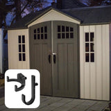 Allecta - Set of 2 Storage Hooks for Sheds | V-Shaped Tool Hooks | Storage Accessories - Black | Suitable for Craftsman Sheds - Side View