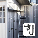 Allecta - Set of 2 Storage Hooks for Sheds | V-Shaped Tool Hooks | Storage Accessories - Black | Suitable for Craftsman Sheds - Rear View