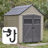 Storage Hooks for Sheds - Handy J/V-Shaped Tool Hooks - Compatible with various sheds - Storage accessories for a tidy shed - Top-Down View