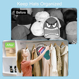 2 pieces - Hat rack - clothes rack - sock clip - hat rack for the wardrobe - storage accessories - suitable for drying clothes, socks and hats - black - 37*23 cm - Top-Down View