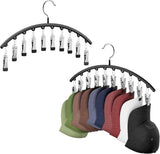 2 pieces - Hat rack - clothes rack - sock clip - hat rack for the wardrobe - storage accessories - suitable for drying clothes, socks and hats - black - 37*23 cm - 45-Degree Angle