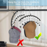 2 pieces - Hat rack - clothes rack - sock clip - hat rack for the wardrobe - storage accessories - suitable for drying clothes, socks and hats - black - 37*23 cm