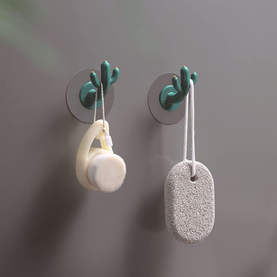 4 pieces - Hooks - Storage racks - Wall mounting - Storage accessories - No drilling required - Home decoration - Suitable for behind doors - Bathrooms - Kitchens - Green - 6*3.8 cm