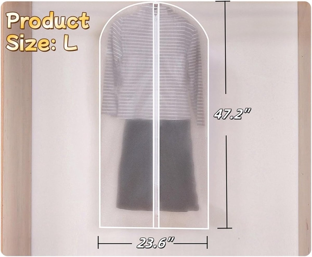 5-piece - Garment bag - dust bag - dust cover - clothing storage bag - central zipper - storage accessories - suitable for wardrobe storage and travel - white - 60*120 cm