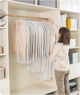 5-piece - Garment bag - dust bag - dust cover - clothing storage bag - central zipper - storage accessories - suitable for wardrobe storage and travel - white - 60*120 cm - Close-Up Angle