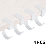 4 pieces - Hooks - Desk hooks - Backpack hooks - Storage accessories - No drilling required - Suitable for desks, bedrooms, study rooms, and living rooms - White - 4.8*2*10 cm