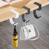 4 pieces - Hooks - Desk hooks - Backpack hooks - Storage accessories - No drilling required - Suitable for desks, bedrooms, study rooms, and living rooms - White - 4.8*2*10 cm - Front View