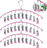 2 pieces - Clothes rack - sock clips - clothes hangers - storage accessories - suitable for drying socks and underwear - pink - 41*24.5 cm - Side View
