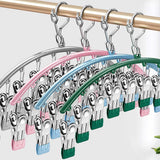 2 pieces - Clothes rack - sock clips - clothes hangers - storage accessories - suitable for drying socks and underwear - pink - 41*24.5 cm