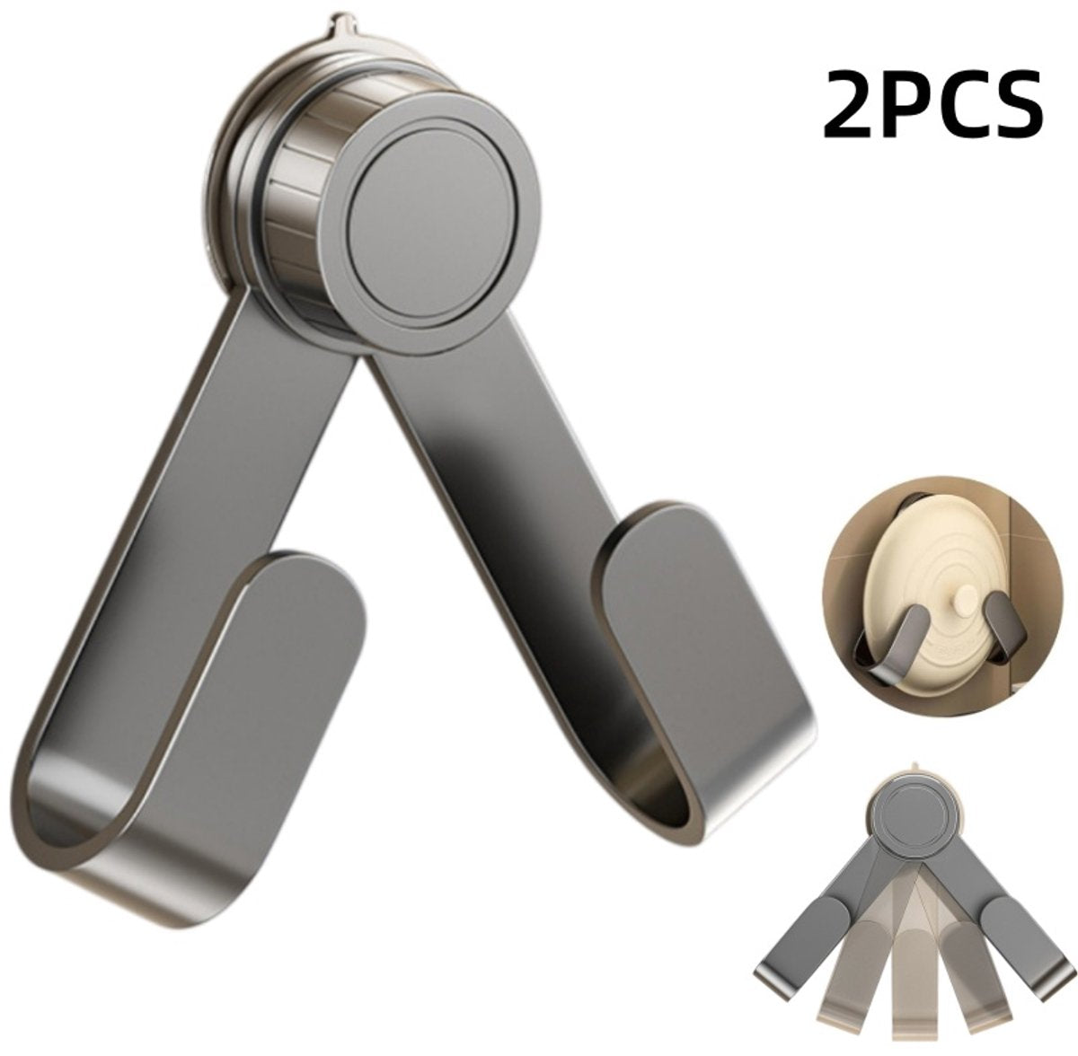 2 pieces - Hooks - Suction hooks - Pot lid racks - Storage racks - Rotatable - Storage accessories - Suitable for kitchens, bedrooms and bathrooms - Black - 3*5*19.5 cm