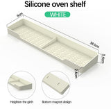 Magnetic hob rack, kitchen storage rack, magnetic silicone spice rack over the stove, decorative storage accessories for the kitchen, oven rack, kitchen gadgets suitable for flat hobs. - Front View