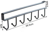 Storage rack - hooks - multifunctional hooks - nail-free hooks - storage accessories - suitable for cabinets, wardrobes and kitchen storage - black - 26.5*7.5 cm - shelf thickness less than 2.7 cm